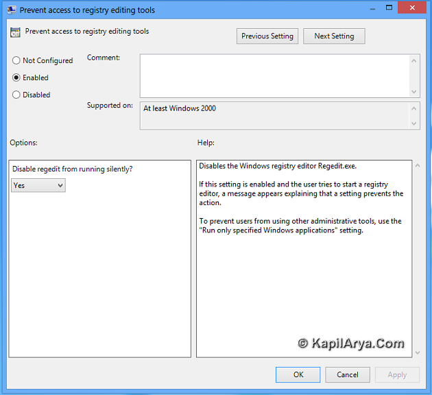 [How To] Disable Registry Editor In Windows 8.1

