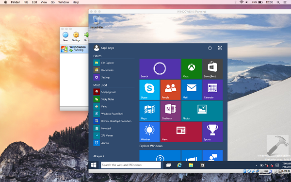 virtual mac os x on windows 10