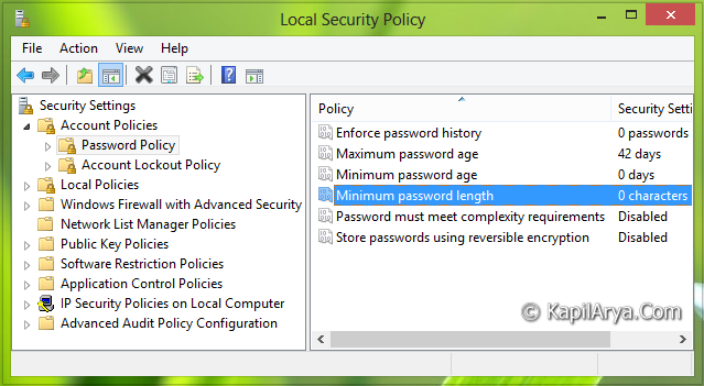 Vista Security Settings Local Policies