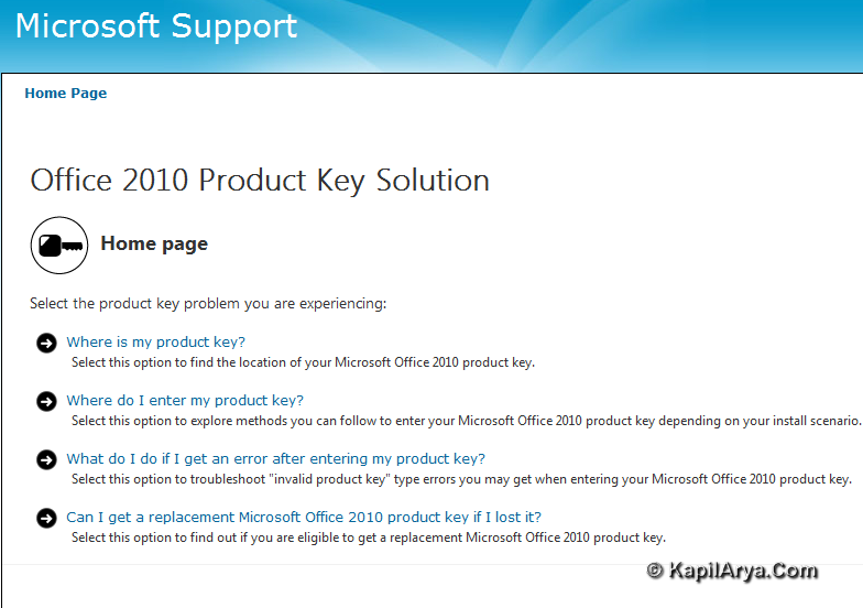 office 2010 key