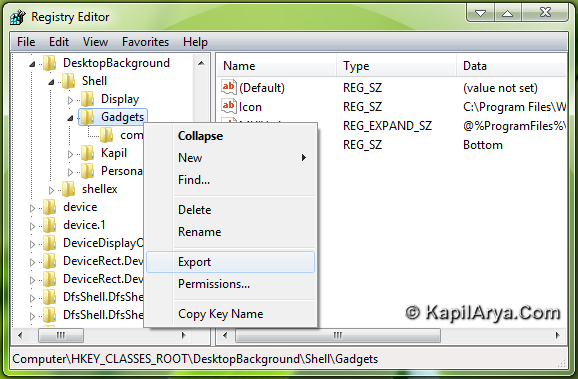 Deleting Registry Keys Windows Vista