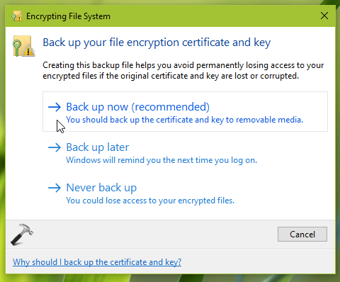 upgrade to windows 10 pro system key file encryption