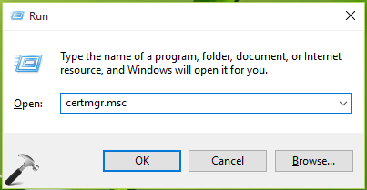 CERTIFICATE MANAGER Windows 10