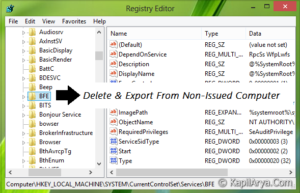 windows firewall registry settings