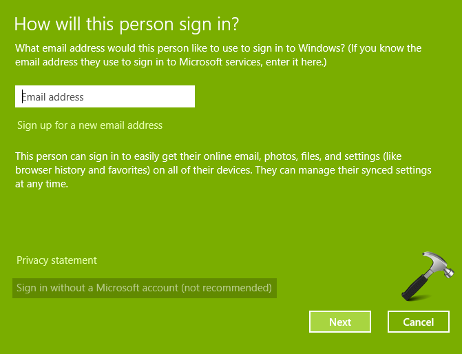 Windows 10 Add Someone Else To This PC Not Working