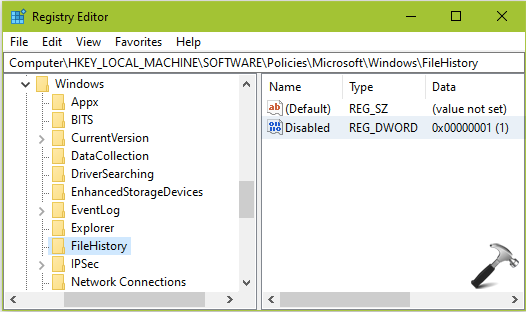 FIX: Cannot Turn On File History In Windows 10