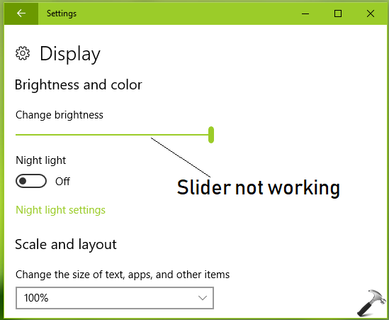 screen brightness not changing windows 10