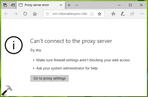 Proxy Server Microsoft Edge