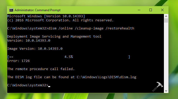 [FIX] DISM Error 1726, The Remote Procedure Call Failed