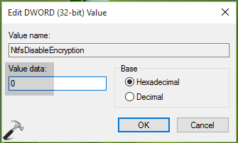 encrypt content to secure data greyed out