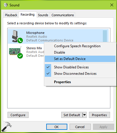 windows 10 microphone driver missing