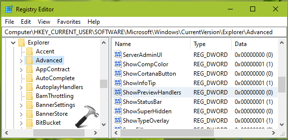 windows 10 file explorer preview pane not working