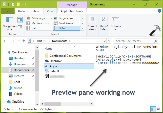 show preview handlers in preview pane