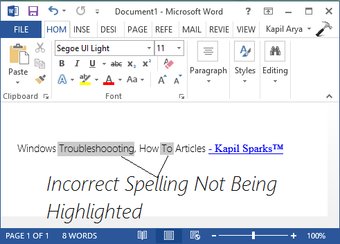 spell check not working in outlook for mac 2016
