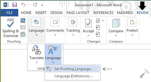 spell checker in word 2016