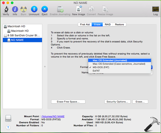 should i use mac os extended journaled encrypted