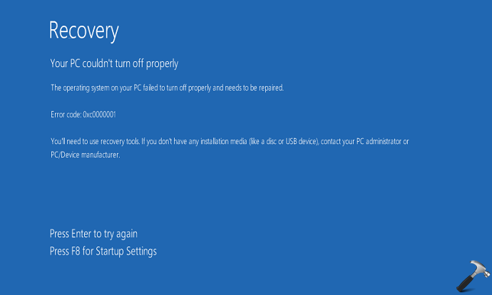 Recovery your PC couldn't start properly 0xc0000001 Windows 10. Turn on your Computer. Your PC device needs to be Repaired Windows 10 что делать. Fast Boot win 8 turn off.