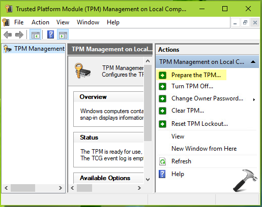 trusted platform module 2.0 driver windows 10 exclamation