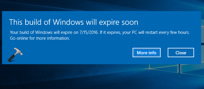 [FIX] This Build Of Windows Will Expire Soon