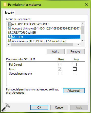 advanced installer registry permissions