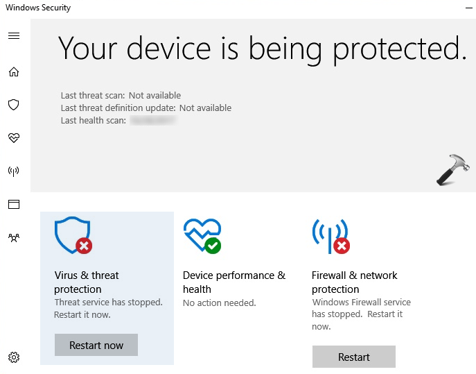 FIX: 'Threat Service Has Stopped' In Windows Security