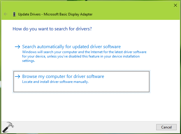 microsoft basic display driver update windows 10