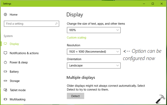 the display control panel is unable to change