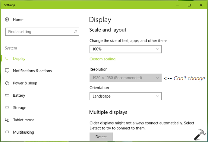 FIX Unable To Change Screen Resolution In Windows