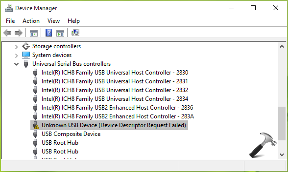   Usb Device Descriptor Failure -  7