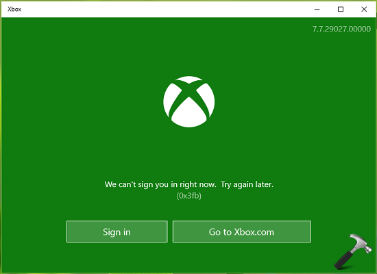 xbox app wont let me sign in