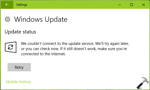 windows update cannot connect to update service