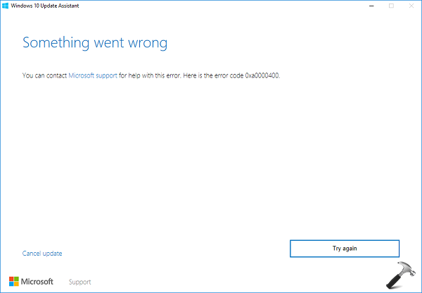 failed to install windows 10 version 1607