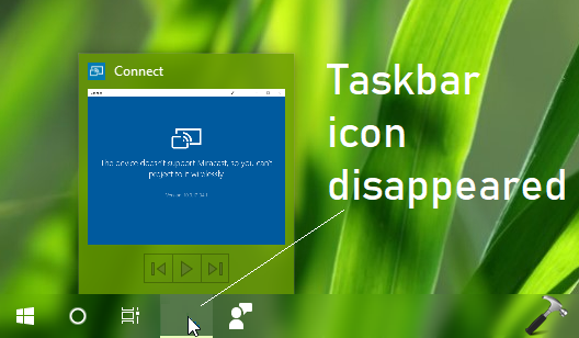 taskbar icons invisible windows 10