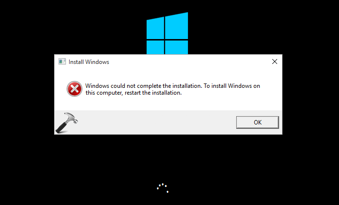 fix windows 10 installation