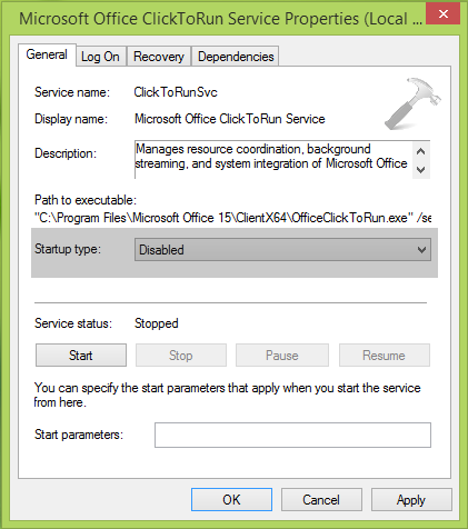 what is microsoft click to run service