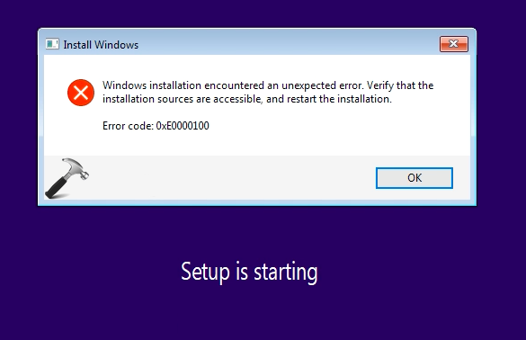 Fix Windows Installation Encountered An Unexpected Error Xe