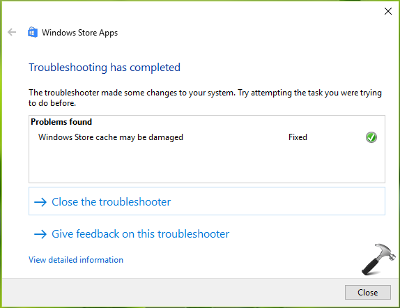 windows 10 store cache may be damaged