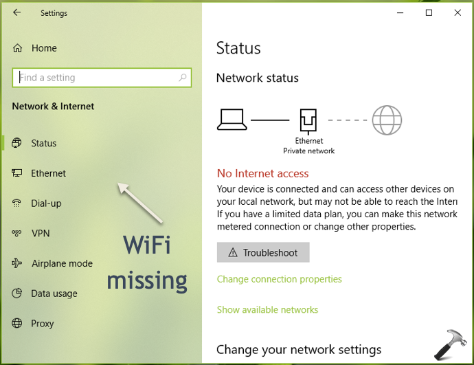 setting wifi windows 8