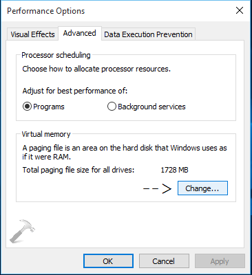 FIX Your Computer Is Low On Memory Warning In Windows 10