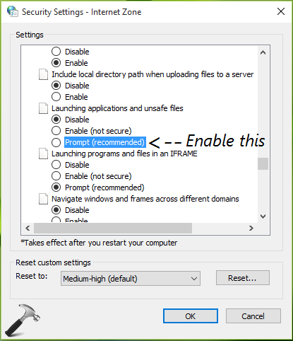 Repair Security Settings Vista