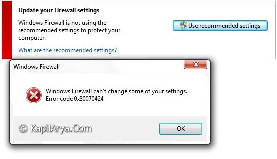 windows firewall settings