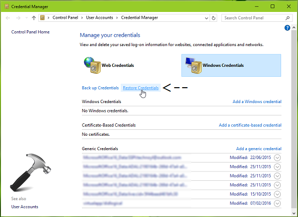 How To Remove Credential Manager In Windows Vista