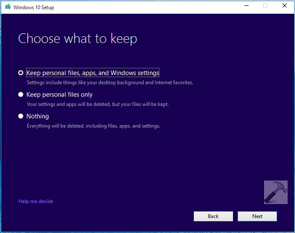 Manual setup inplace upgrade windows 10 что это