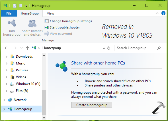 add a computer to homegroup windows 10