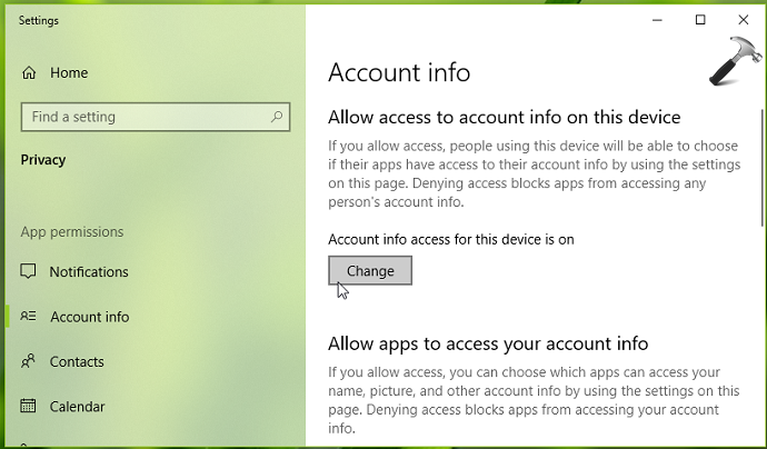 [How To] Allow/Block Apps To Access Your Account Info In Windows 10