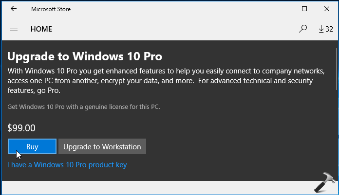 [How To] Buy Windows 10 Pro Upgrade Via Microsoft Store