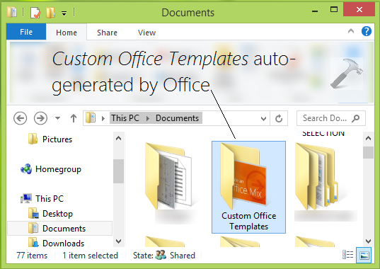 ms word 2016 template location