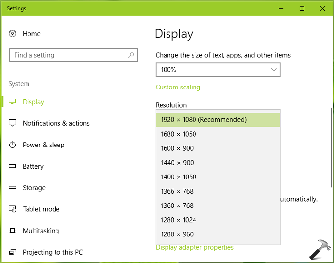 How To Change Screen Resolution In Windows 10