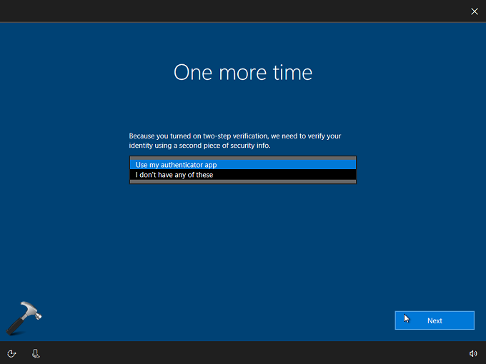 verify identity windows 10