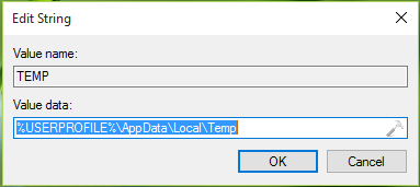 temp environment variable windows 10